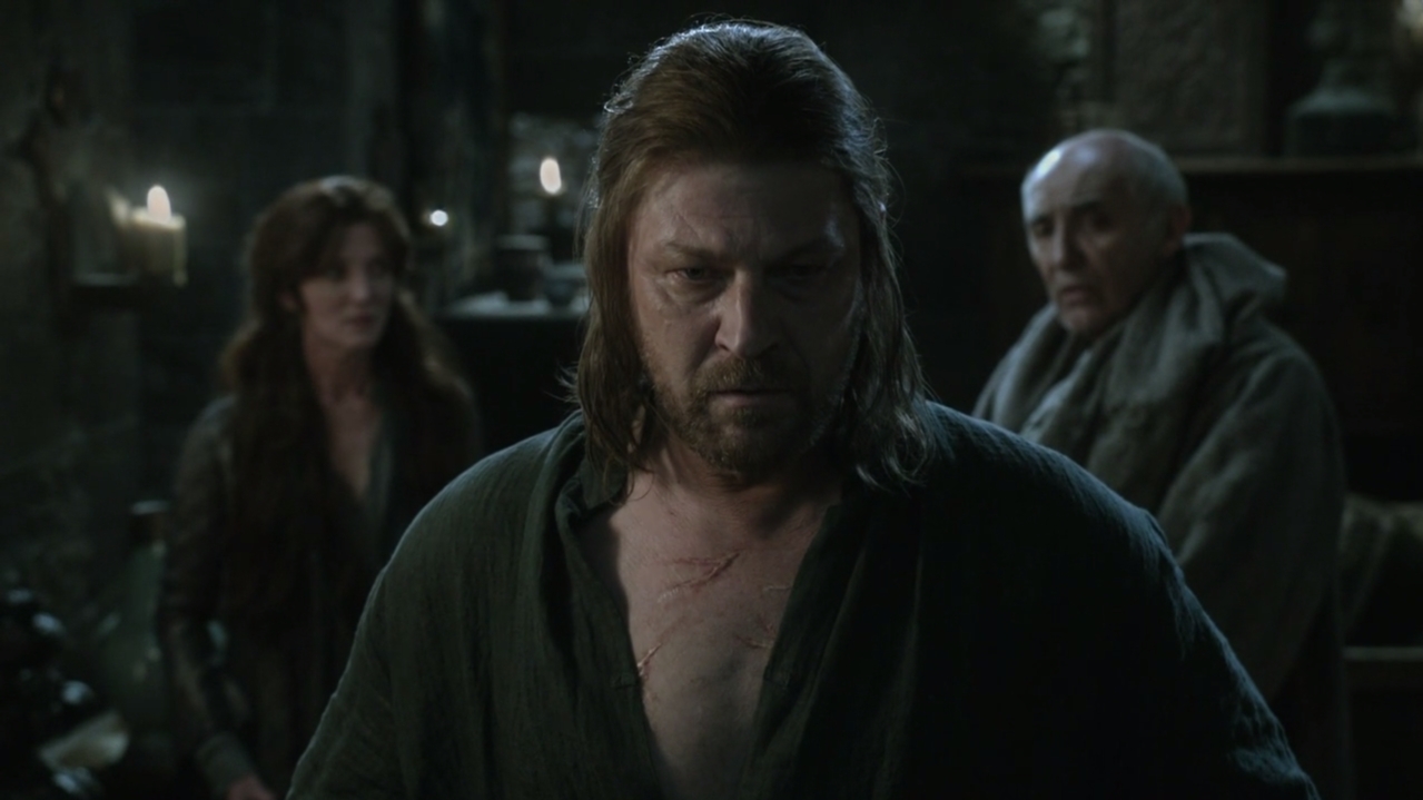 Sean Bean chest scars Eddard Stark Game of Thrones screencaps images photos pictures